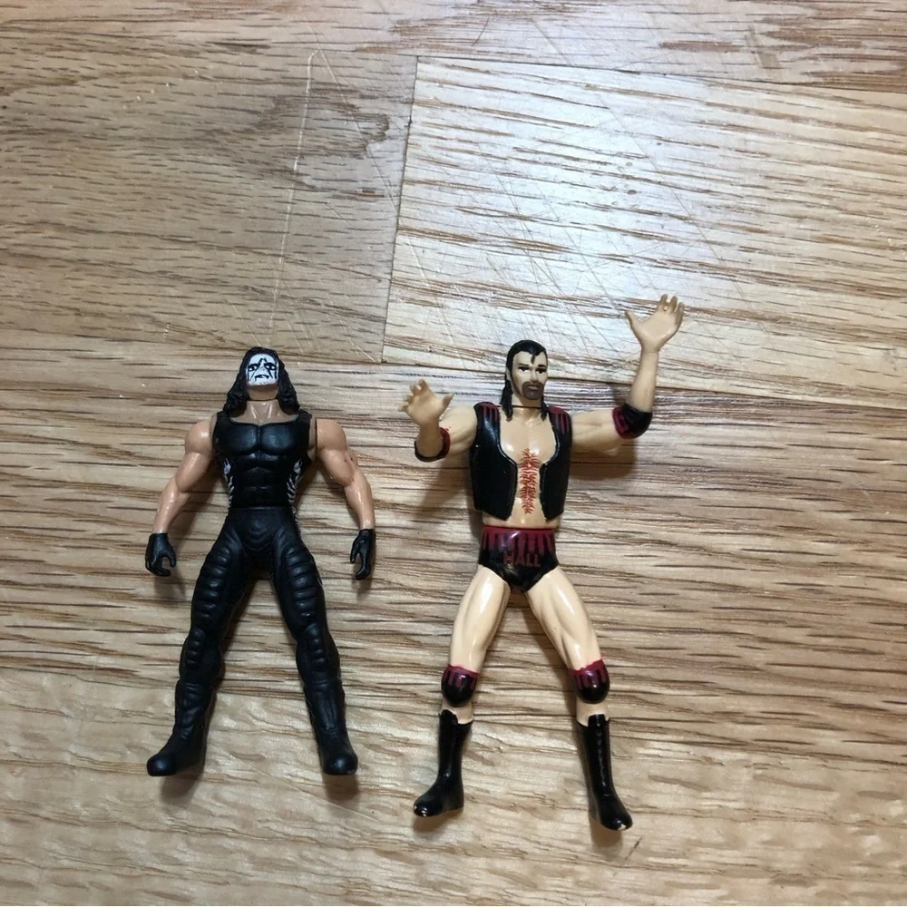 Vintage Steel Slammers WCW Sting Die Cast Scott Hall Razor Bundle Mini Figure